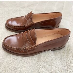 New J. Crew Winona Brown Leather Penny Loafers Slip-On Size 7